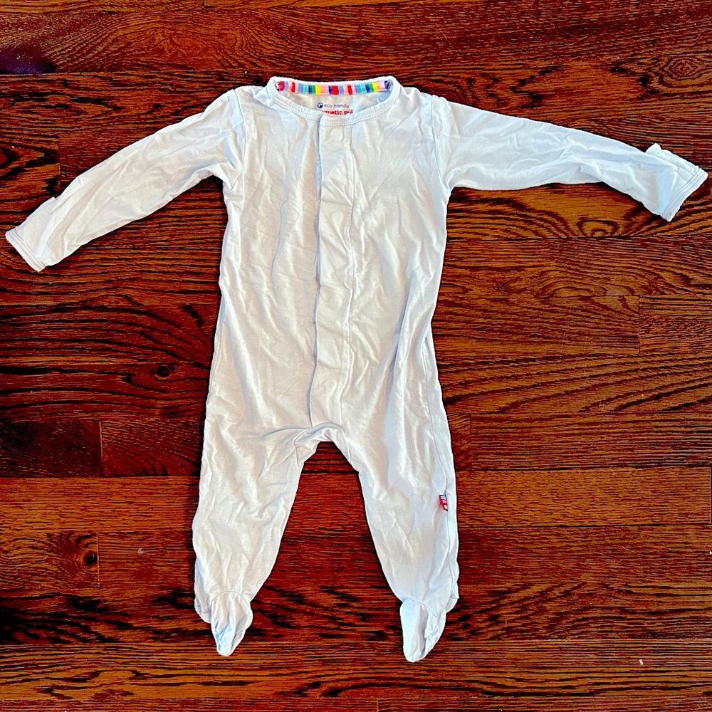 Magnetic Me Light Blue Footie Pajamas | 3-6 months